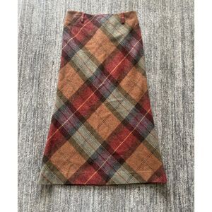 Vintage Ralph Lauren Plaid Wool Maxi Skirt 4